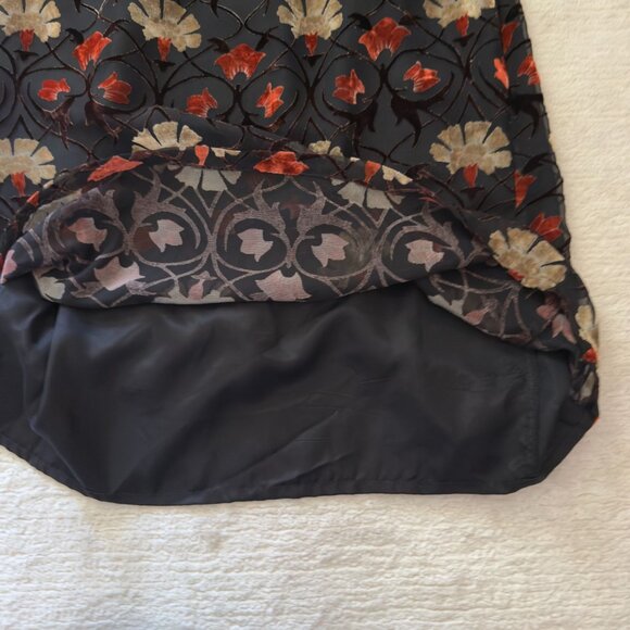 Maggy London Burnout Velvet Dress Sz 14 Floral Sheath Vintage 1990s Party Style - Picture 5 of 12